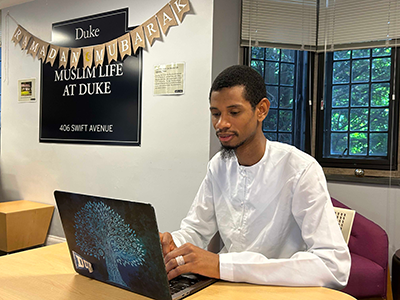 Muhammad Bah at the Center for Muslim Life at Duke